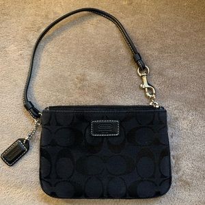 Coach Signature Wristlet with Leather Strap